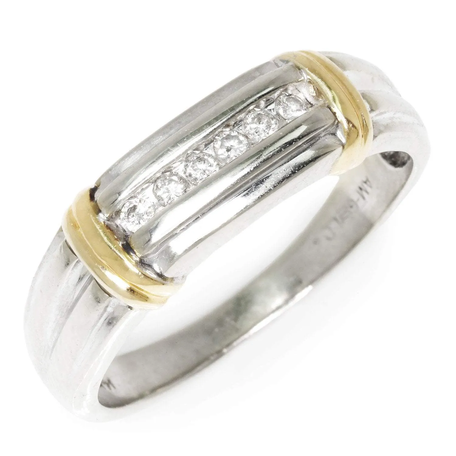 Round Diamond Men's Wedding Band 14K Two-Tone Gold 0.20ctw