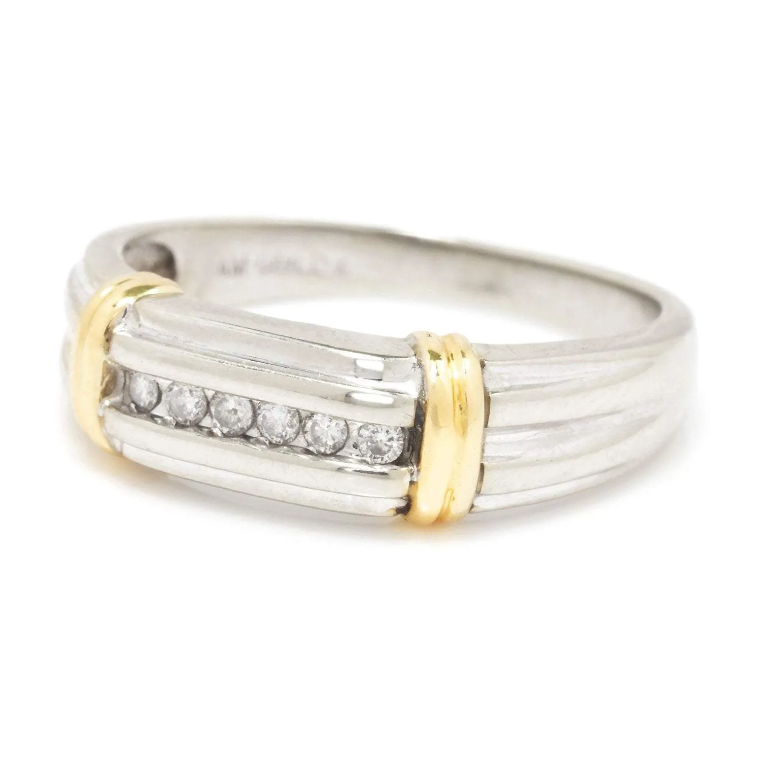 Round Diamond Men's Wedding Band 14K Two-Tone Gold 0.20ctw