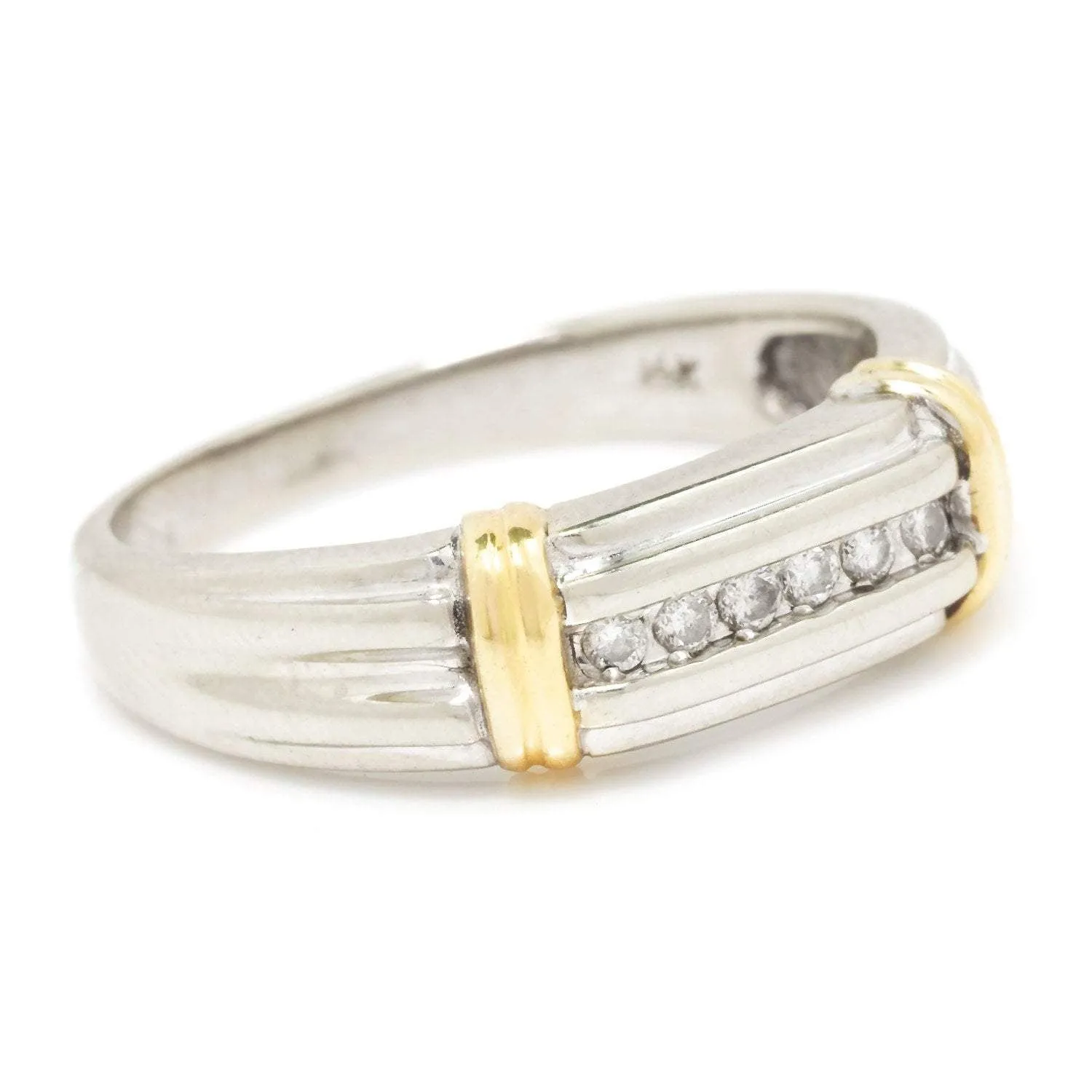 Round Diamond Men's Wedding Band 14K Two-Tone Gold 0.20ctw