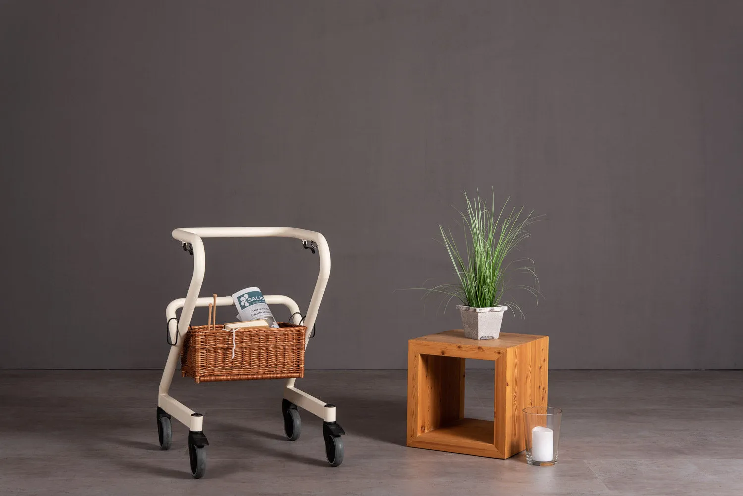 SALJOL Wicker Basket for Page Indoor Rollator