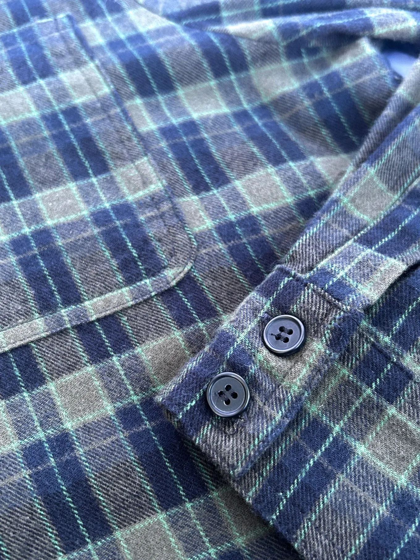Santi Organic Cotton Flannel Shirt Navy Check