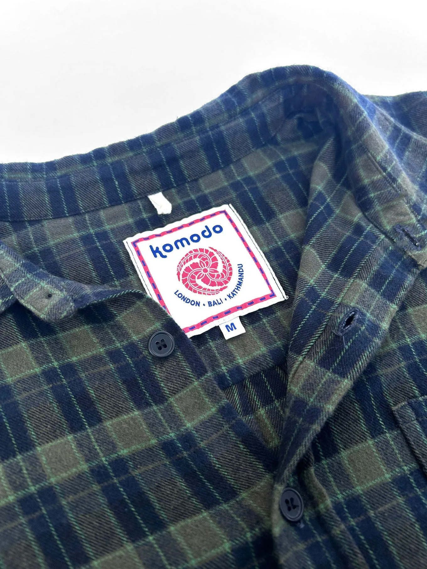 Santi Organic Cotton Flannel Shirt Navy Check