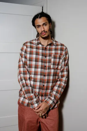 Santi Organic Cotton Flannel Shirt Oat Check