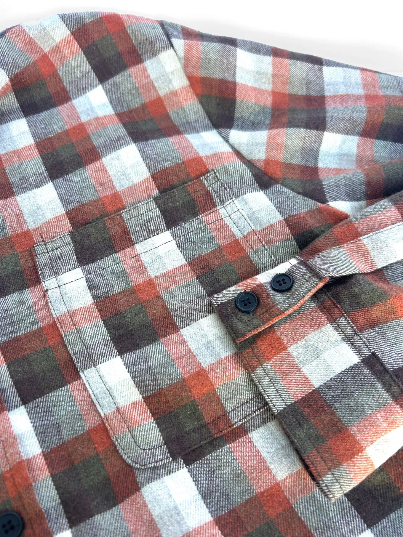 Santi Organic Cotton Flannel Shirt Oat Check