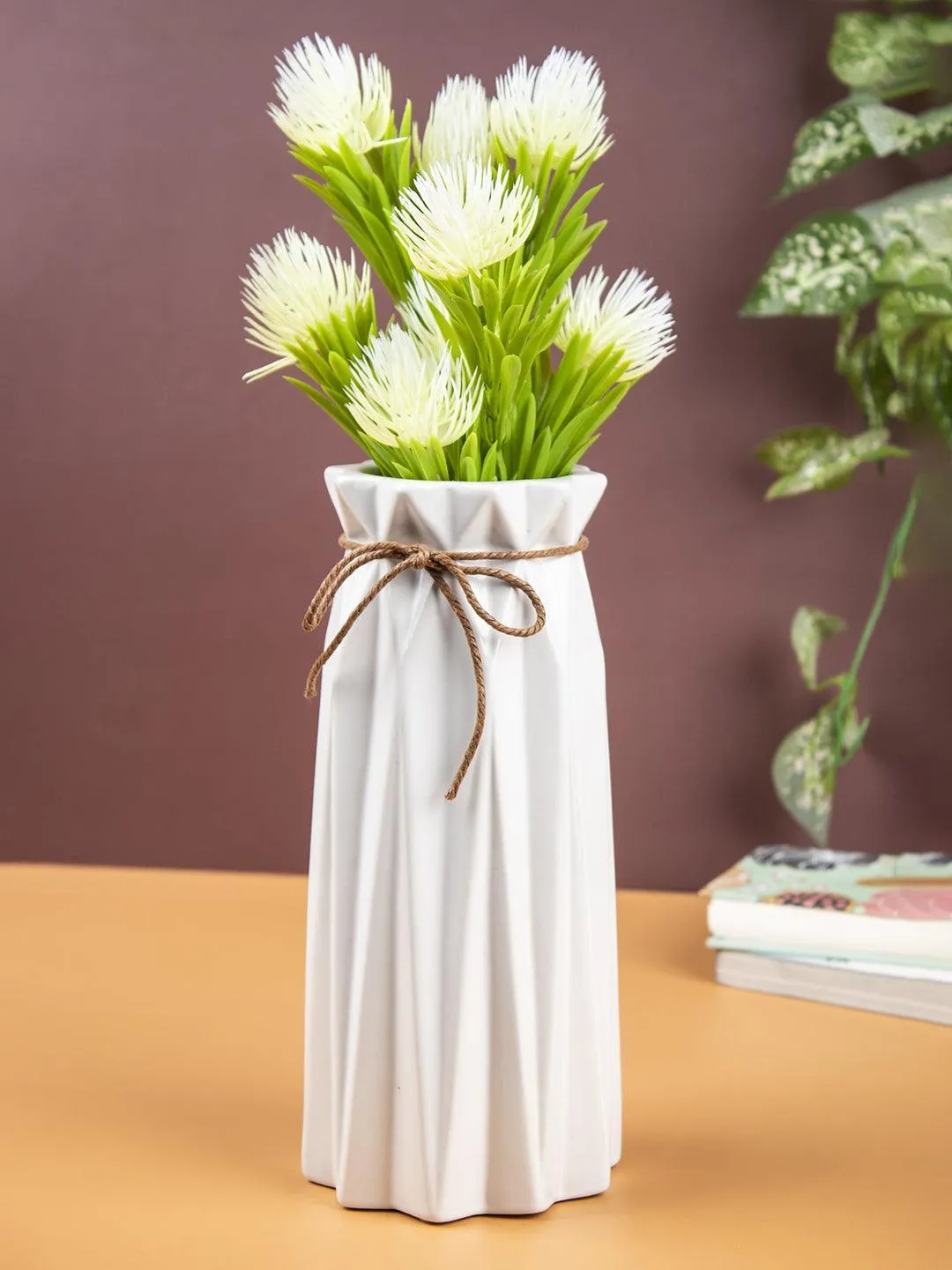 Scandinavian Vase, White, Ceramic