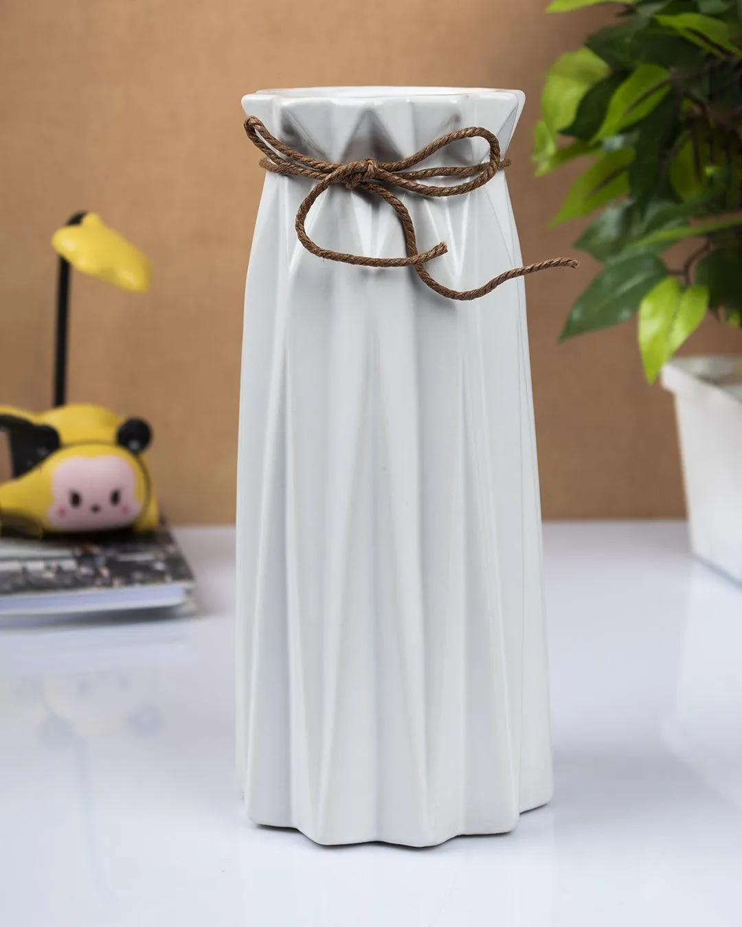Scandinavian Vase, White, Ceramic