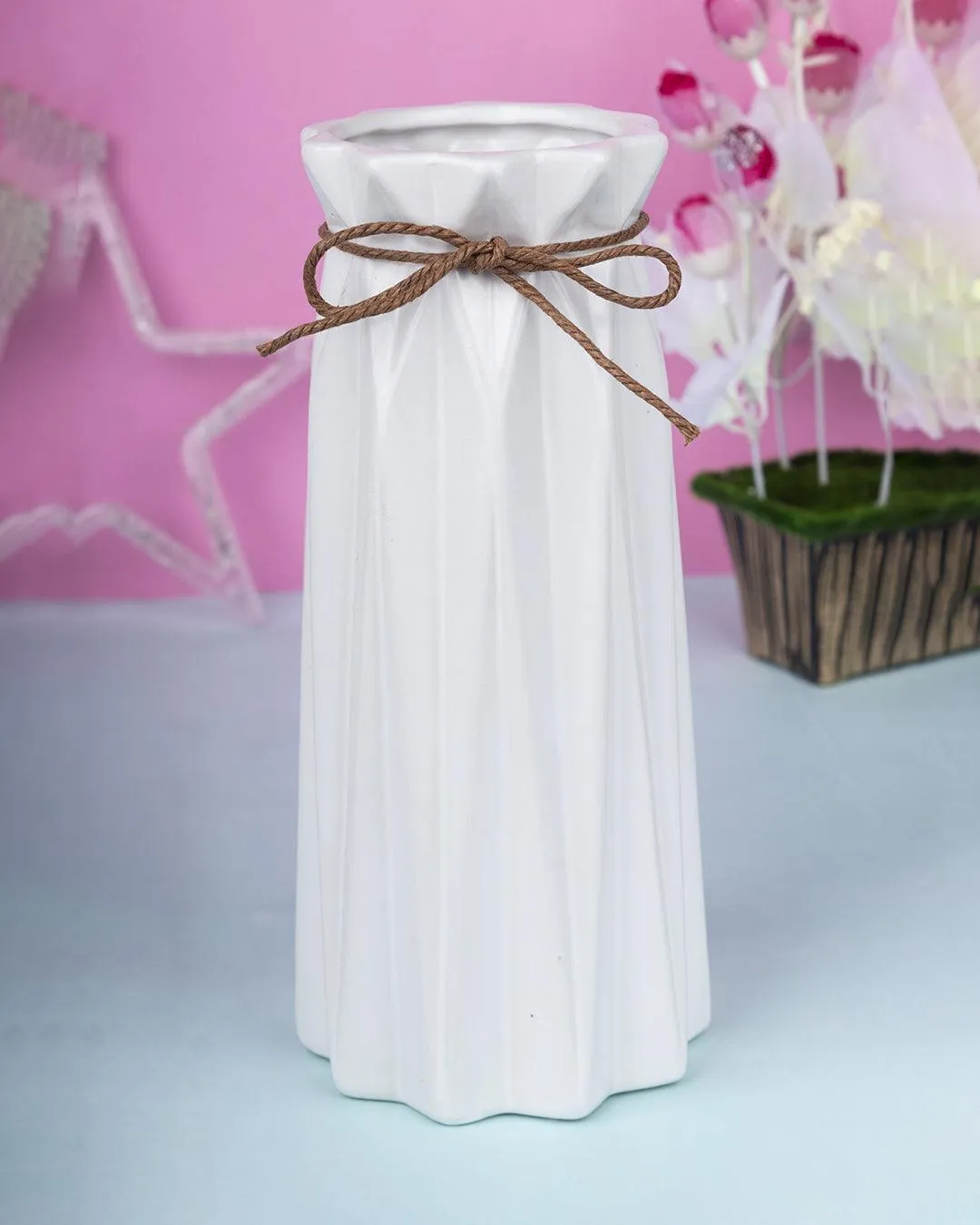 Scandinavian Vase, White, Ceramic