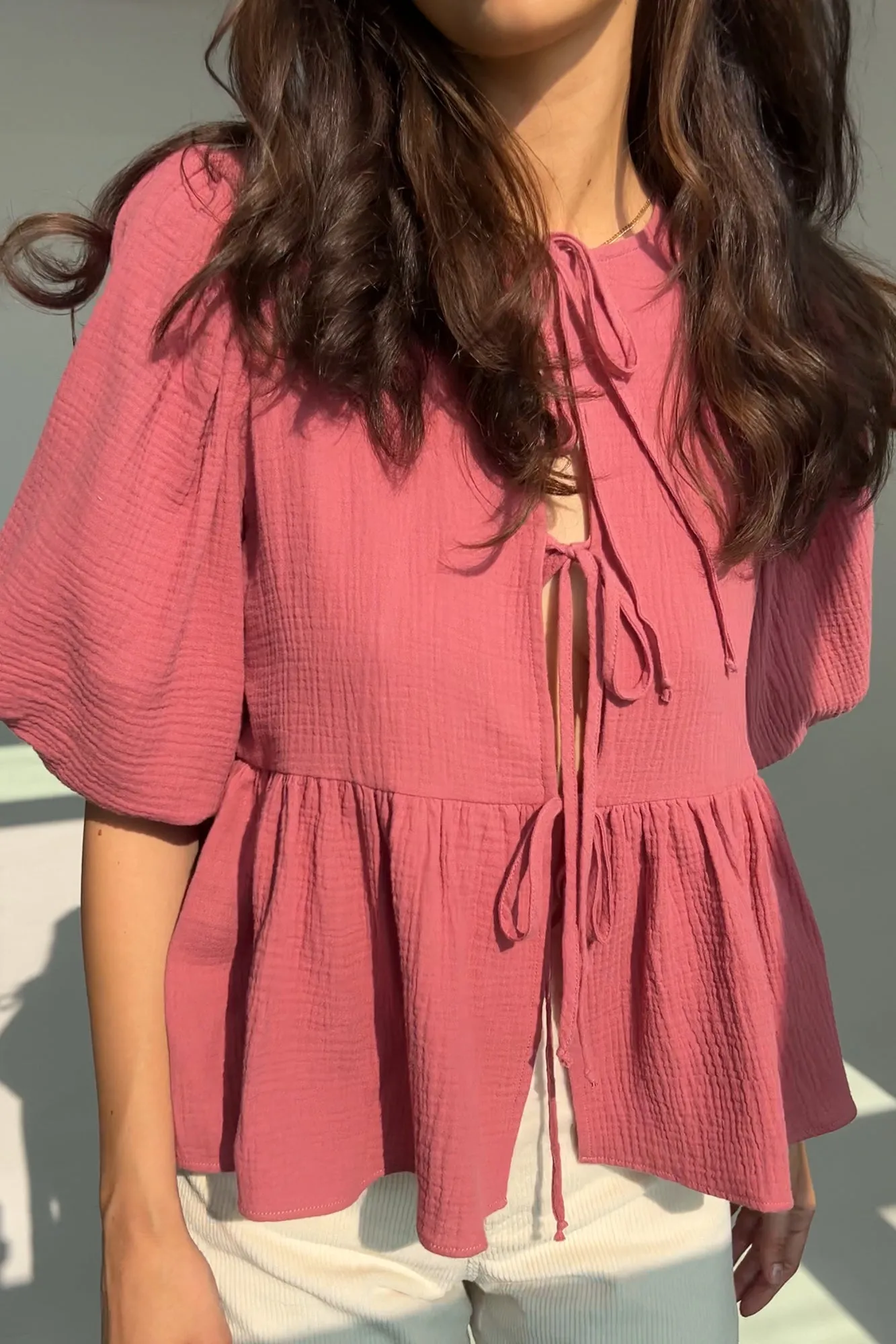 Shirt in organic cotton / 12 / 10 / raspberry pink