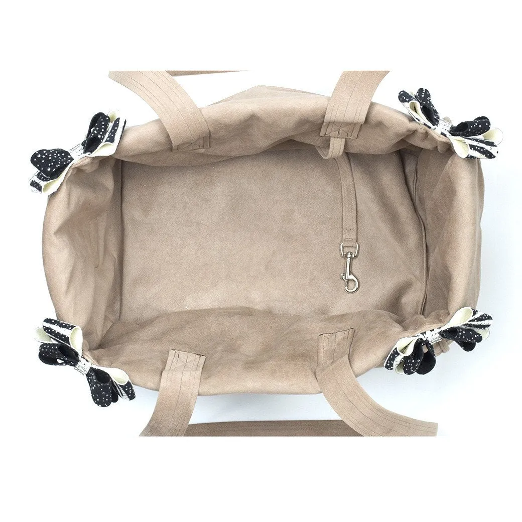 Silver Stardust Black & Zebra Double Nouveau Bow Luxury Carrier