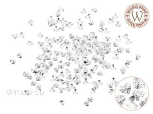 Silver Textured Heart Metal Studs - 25 pcs (2.2mm/3mm)