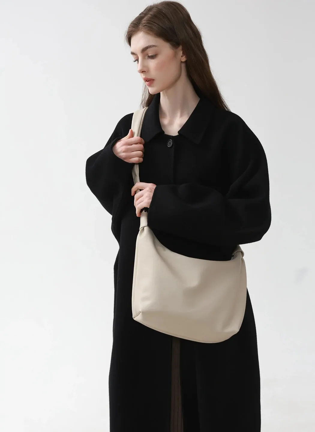 Slouchy Leather Cloud Hobo Bag