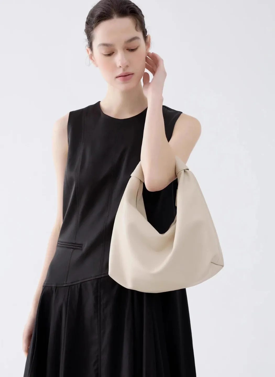 Slouchy Leather Cloud Hobo Bag