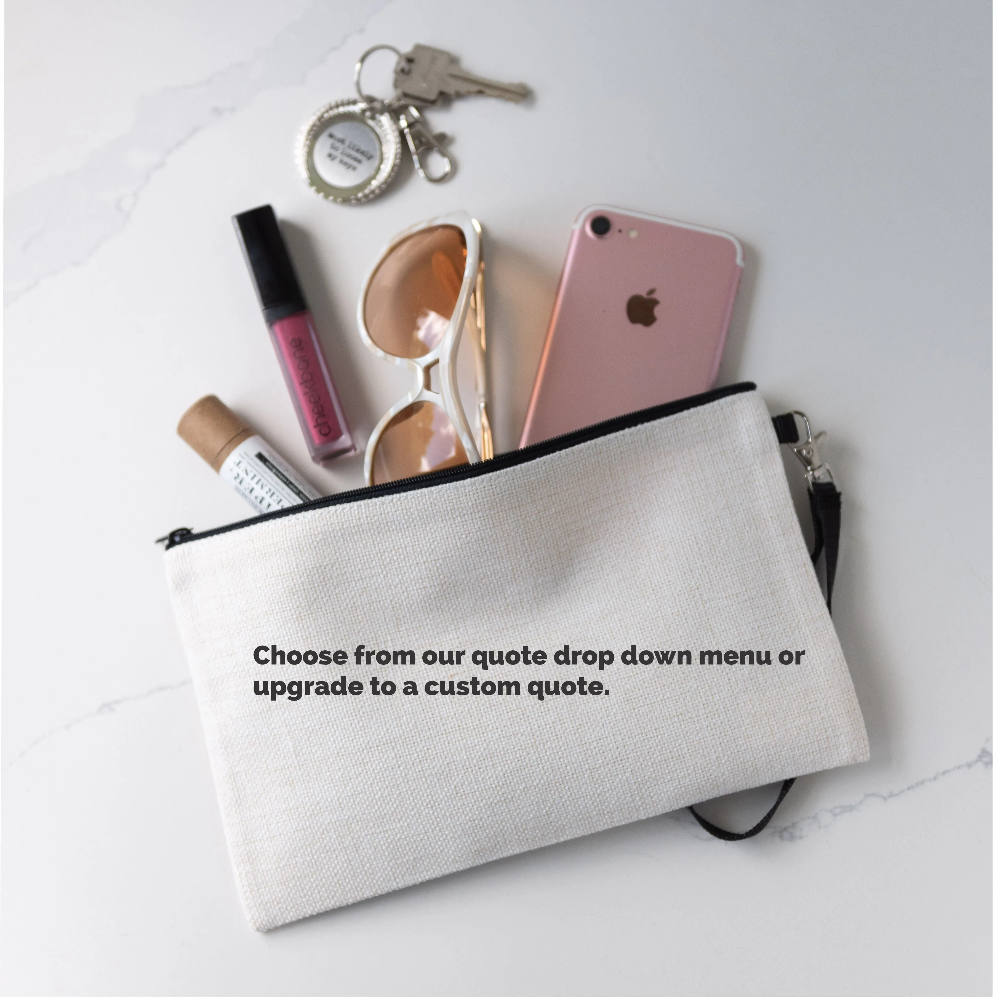 Song Bird Zippered Linen blend Bag