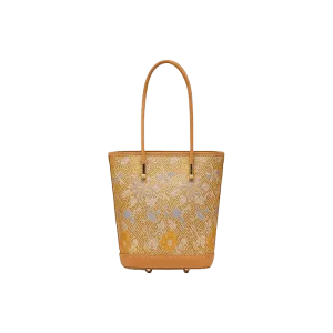 Song Brocade Mulberry Silk Tote Bucket Bag