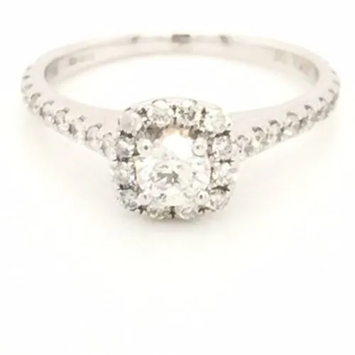Square Halo Style Solitaire .75ct Ring