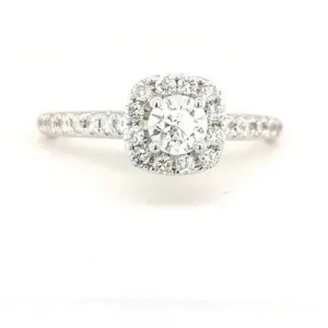 Square Halo Style Solitaire .75ct Ring