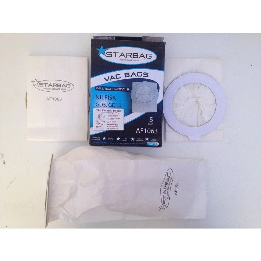 Starbag Nilfisk GD5 STYLE Backpack Vacuum Cleaner White Paper Dustbags