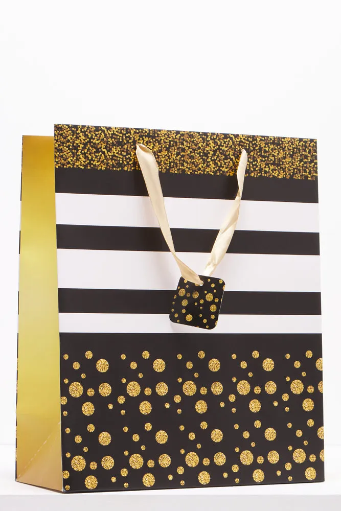 Stripe Gift Bag Black