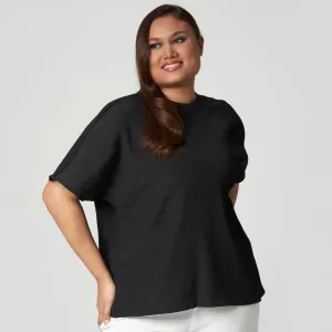 Textured Batwing Top