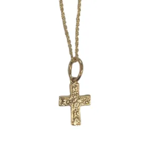 Textured Cross Necklace