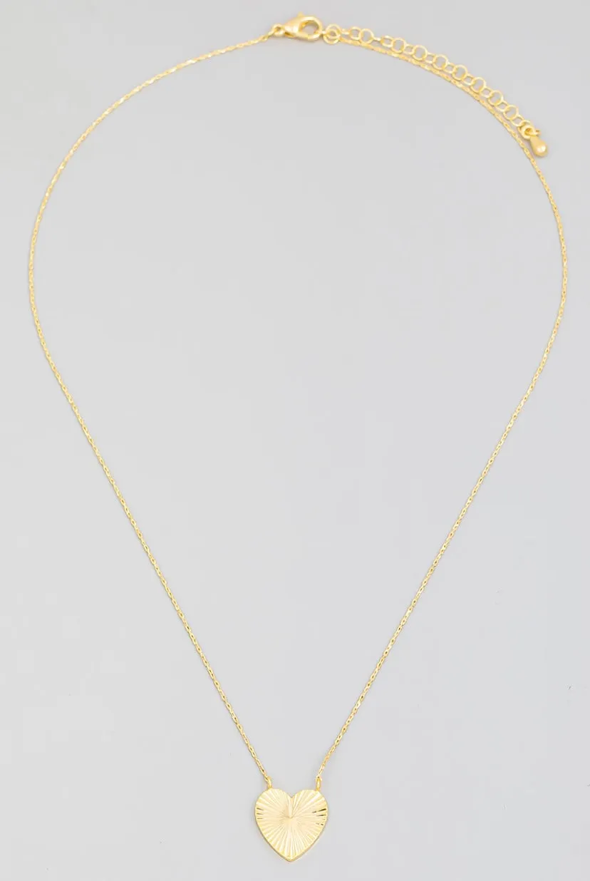 Textured heart necklace