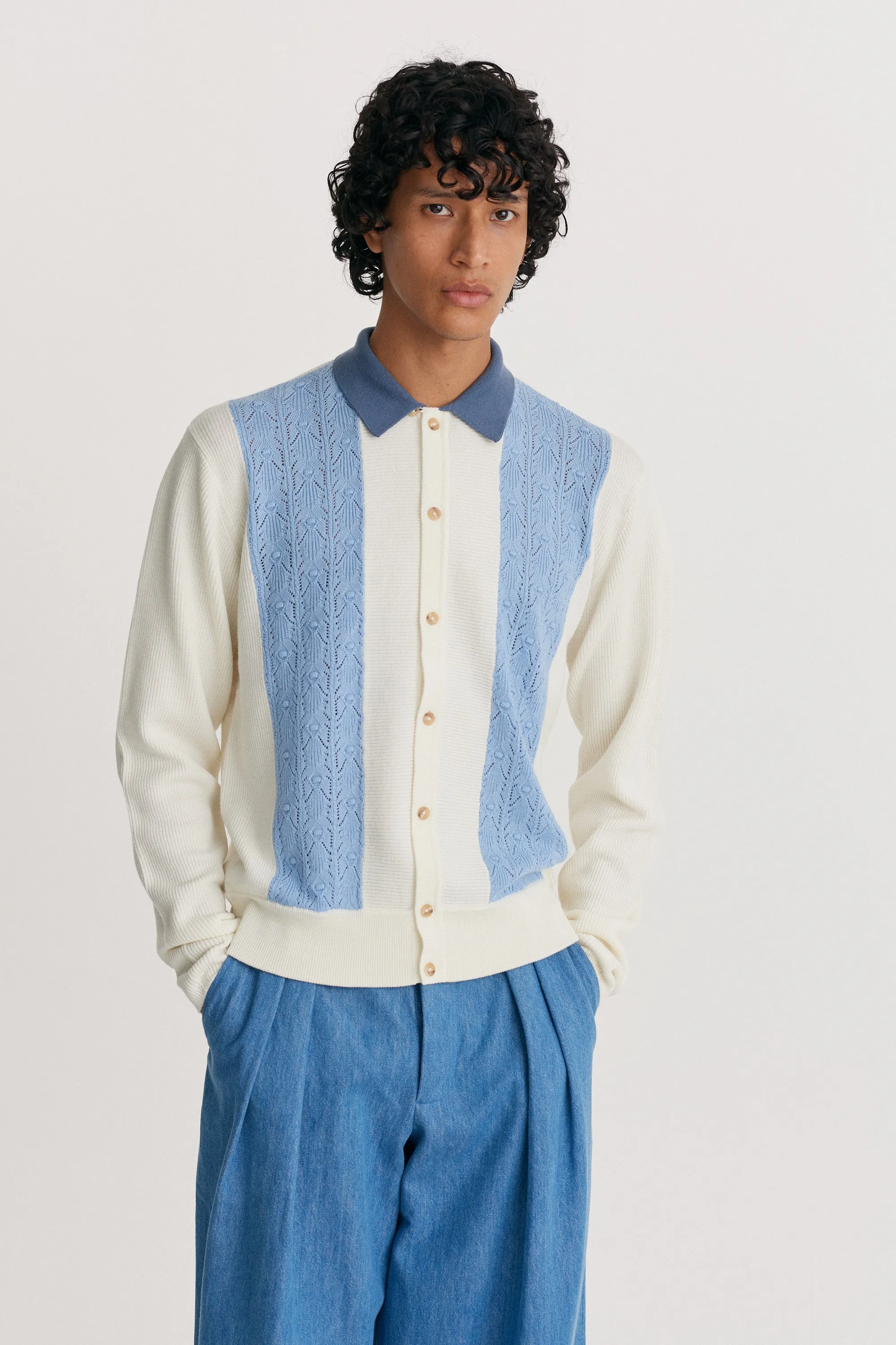 Textured Panel Cardigan
