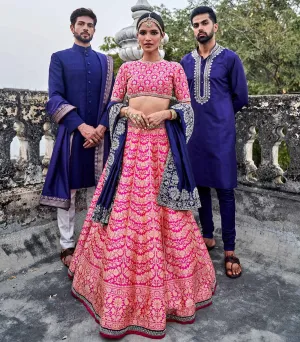 Textured Sherwani Set