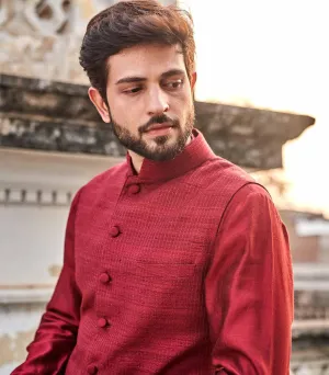 Textured Waistcoat Set