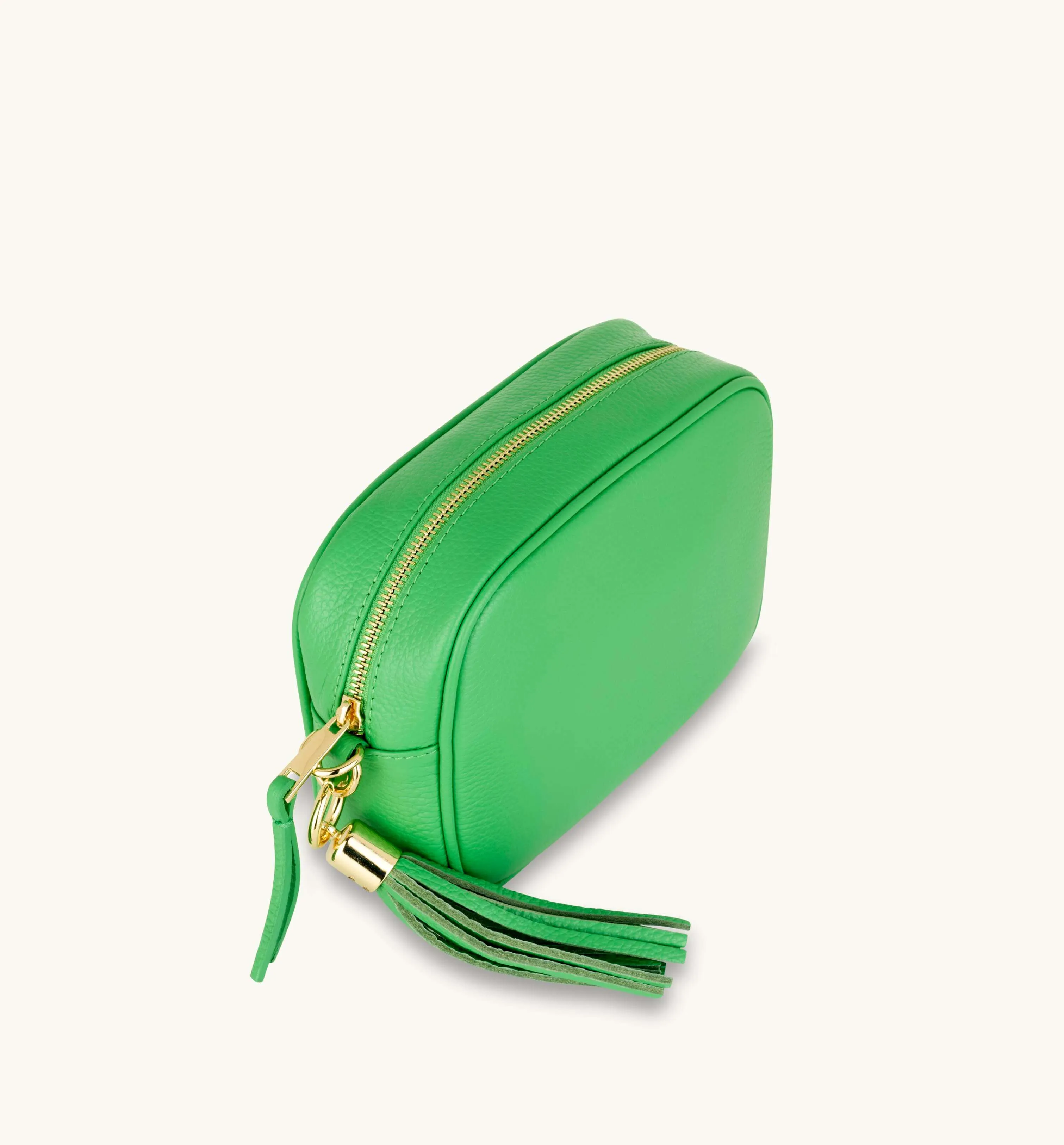 The Tassel Bottega Green Leather Crossbody Bag