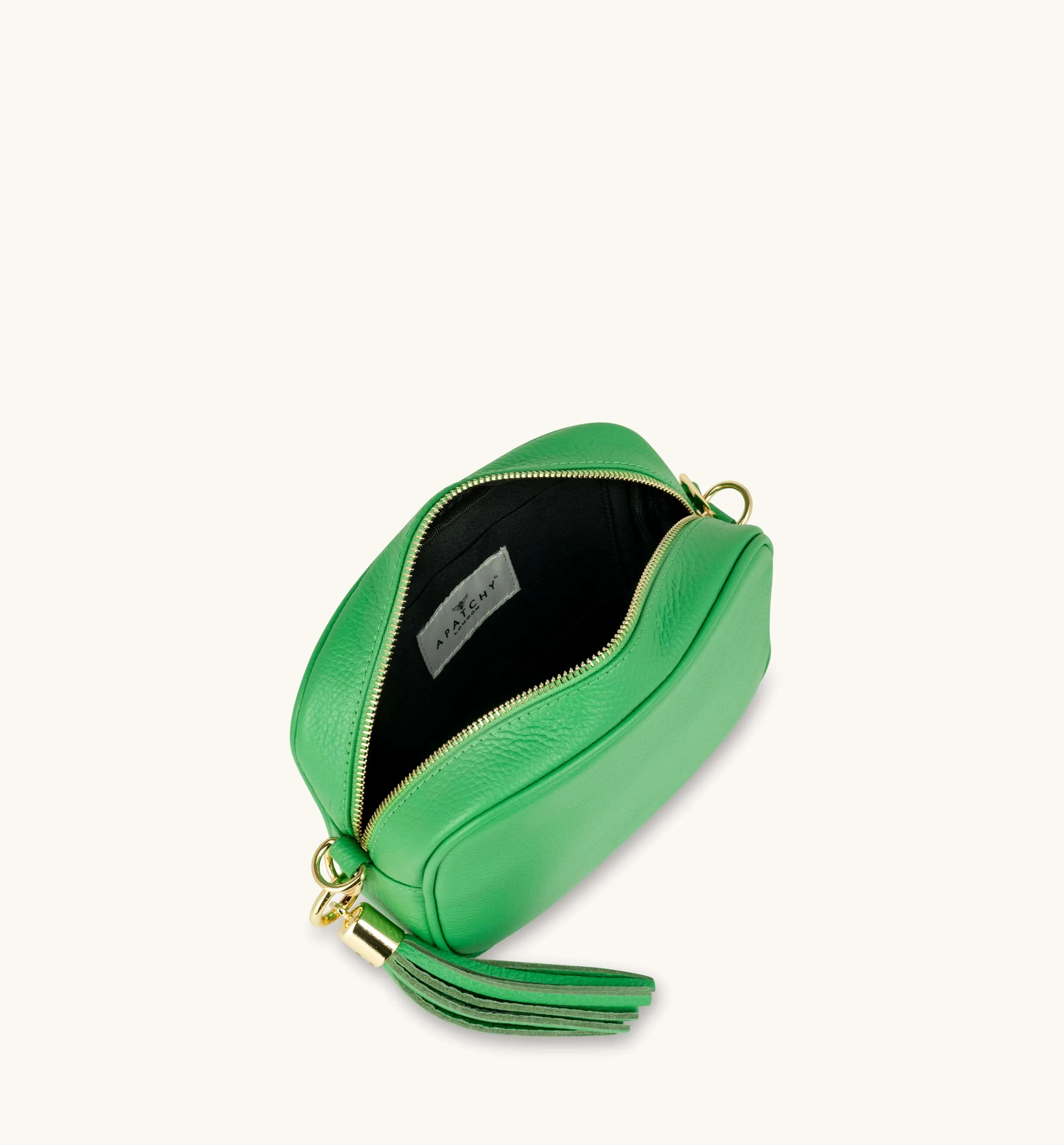 The Tassel Bottega Green Leather Crossbody Bag