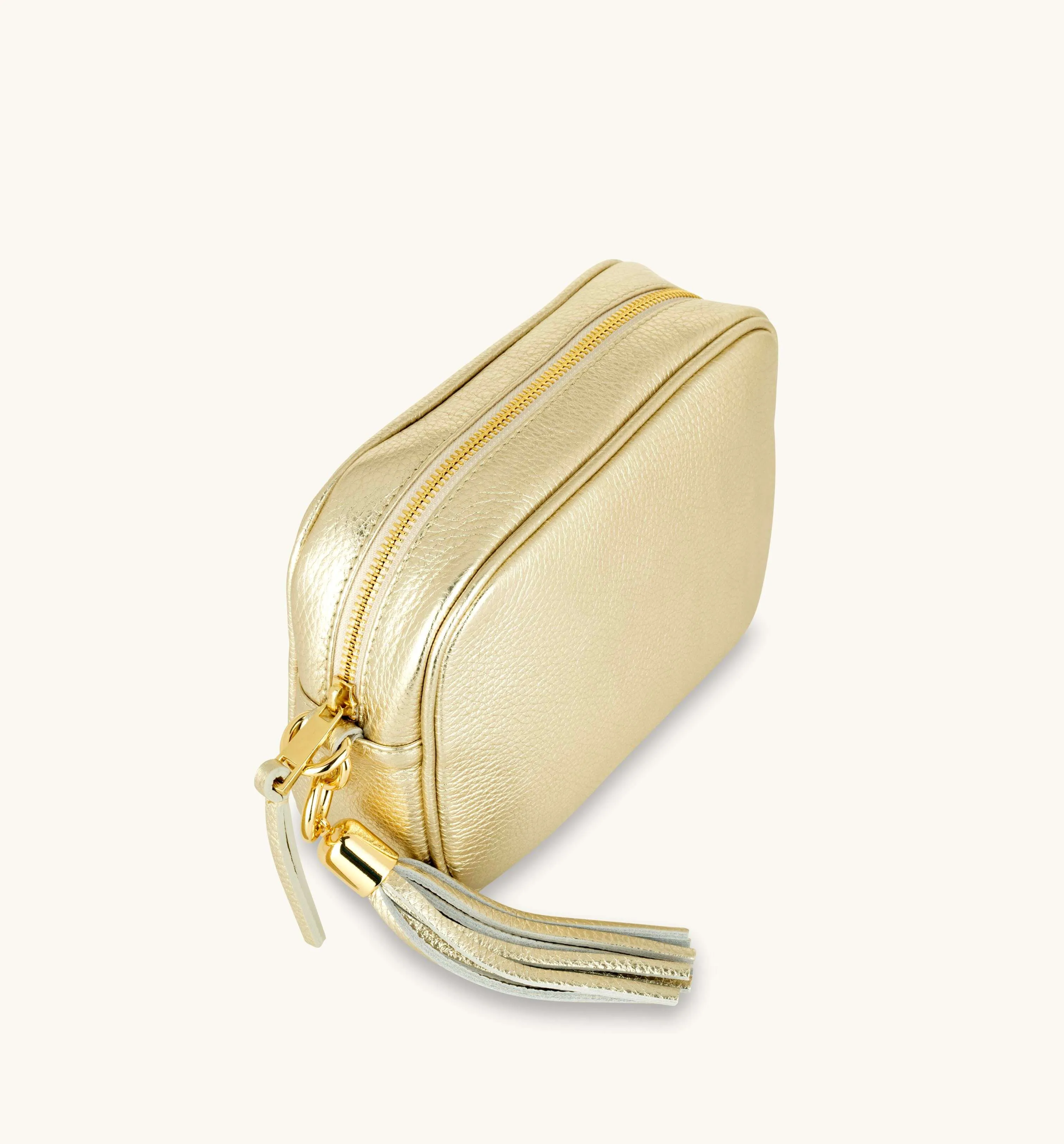 The Tassel Gold Leather Crossbody Bag