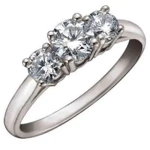 Three stone brilliant cut .75ct