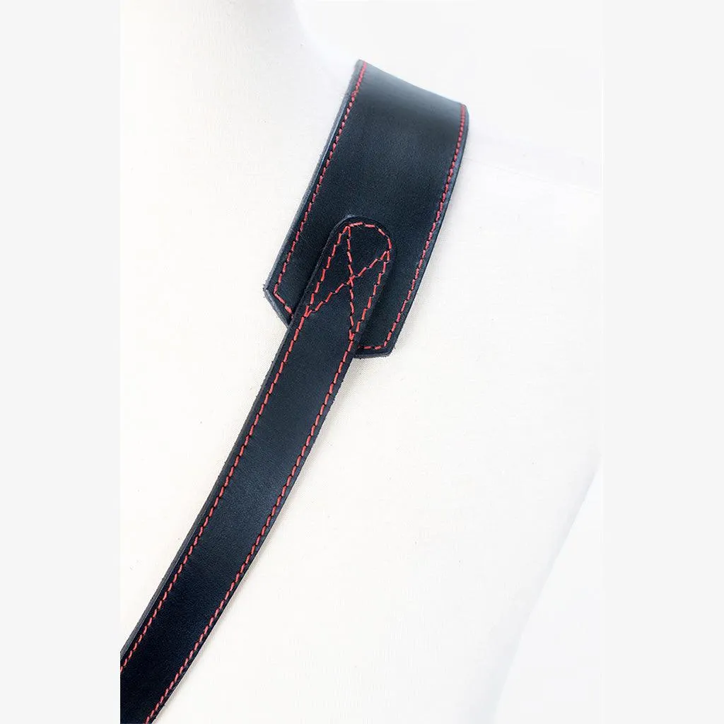 Tokyo #601 - Black & Red sling leather camera strap