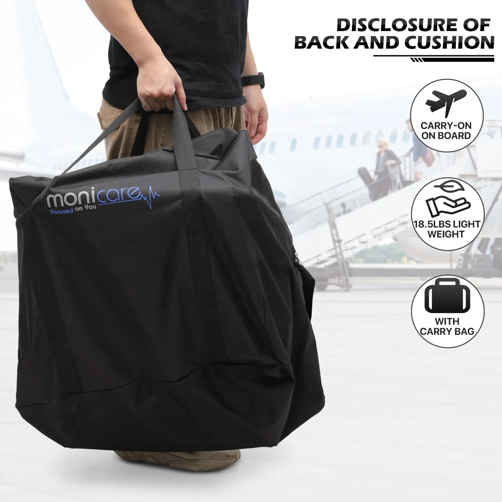Transport Wheelchair - Blue - Can Be Carry-on Plane