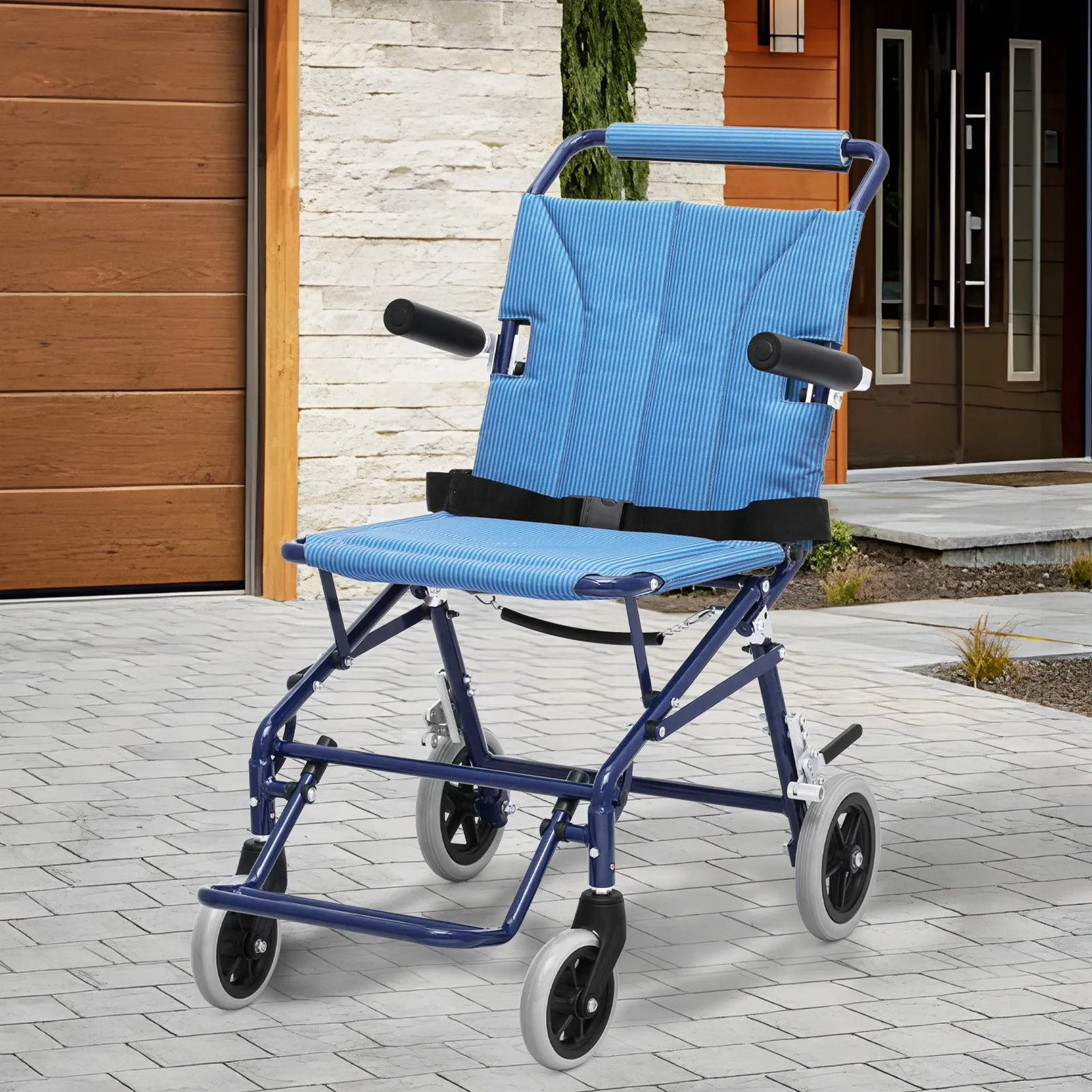 Transport Wheelchair - Blue - Can Be Carry-on Plane