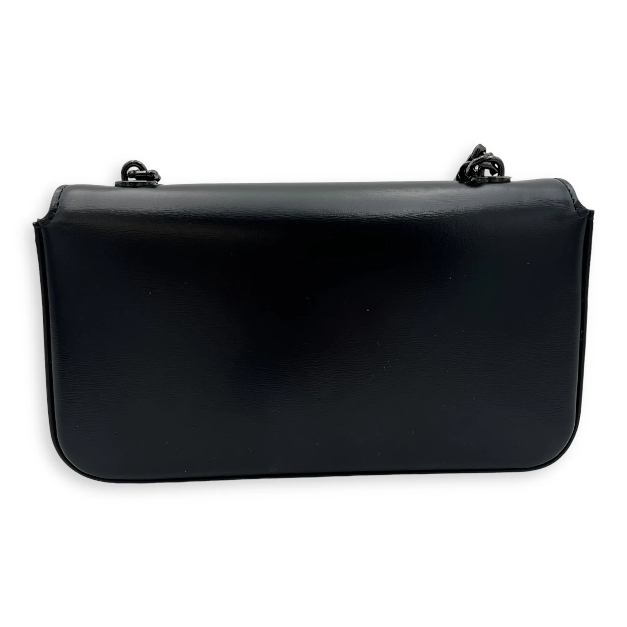 Triomphe Chain Black Shoulder Bag in Calfskin, Acetate hardware