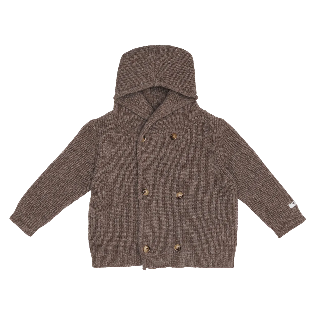 Tristan Merino Wool Cardigan | Dark Taupe Melange