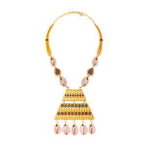 Unique 22k Gold Boho Necklace With Cowrie Shells