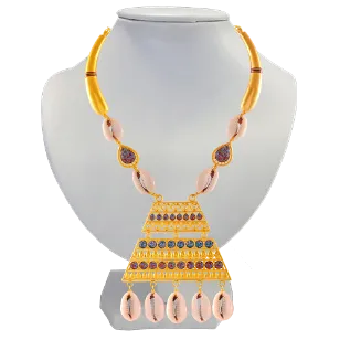 Unique 22k Gold Boho Necklace With Cowrie Shells