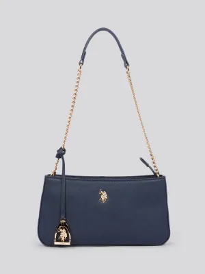 U.S. Polo Assn. Womens Small Hobo Chain Bag in Navy