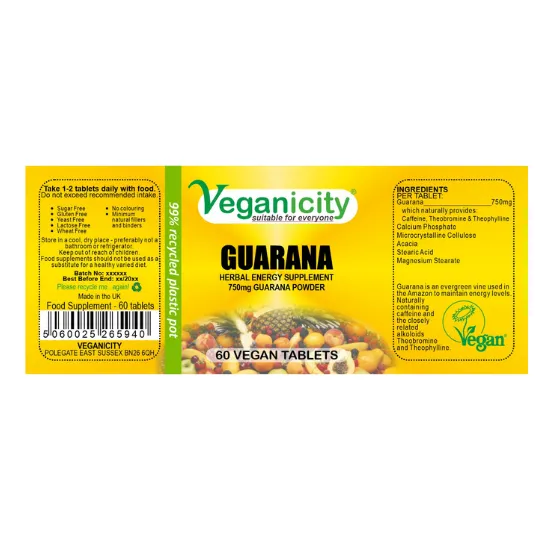 Vegan Guarana Tablets (750mg)