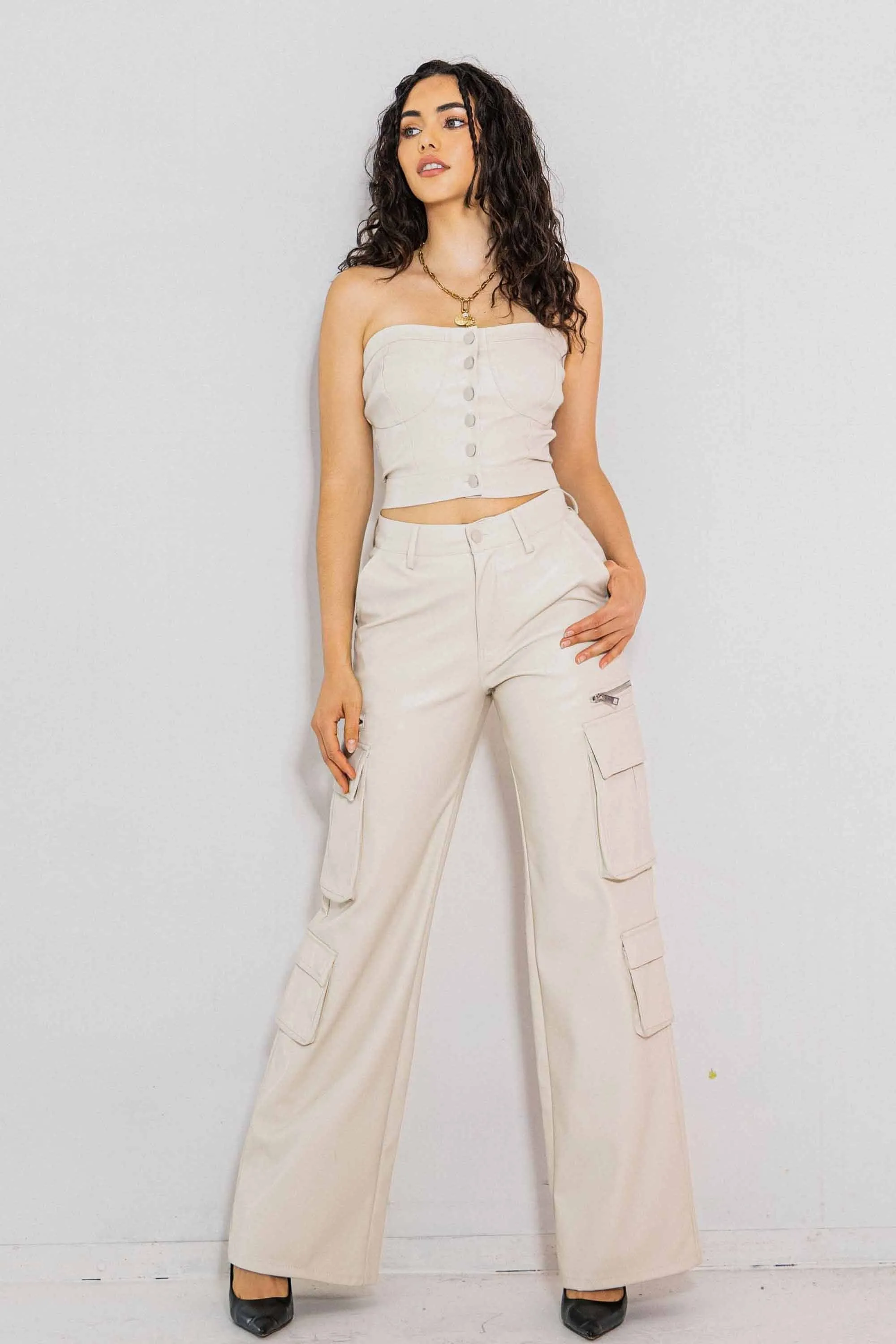 Vegan Leather Corset Top