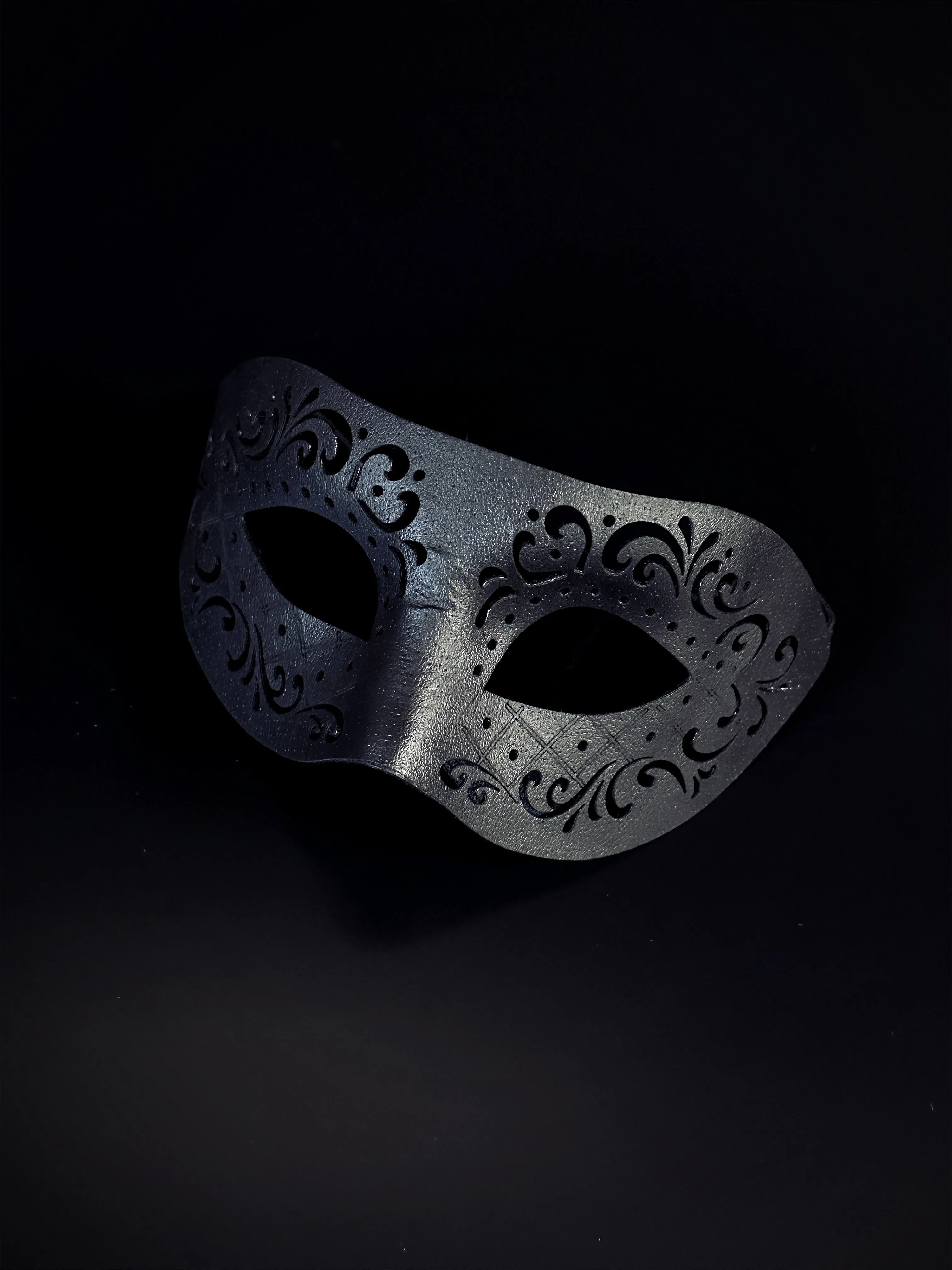 Vegan Leather Mask - Black