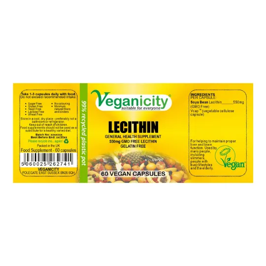 Vegan Lecithin 550mg Capsules