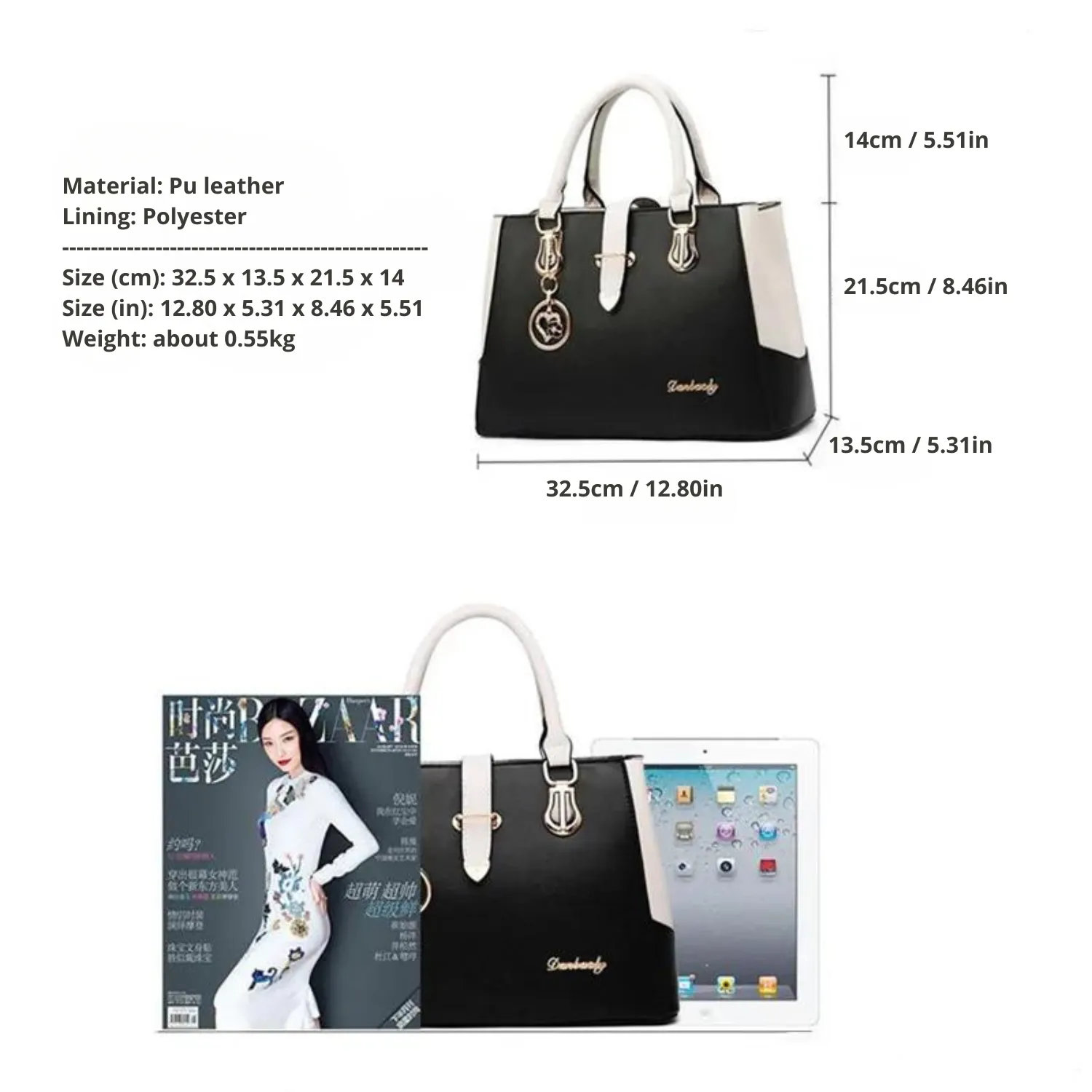 Vento Marea: Chic Pendant Leather Bag with Textured Contrast