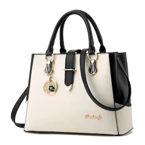 Vento Marea: Chic Pendant Leather Bag with Textured Contrast