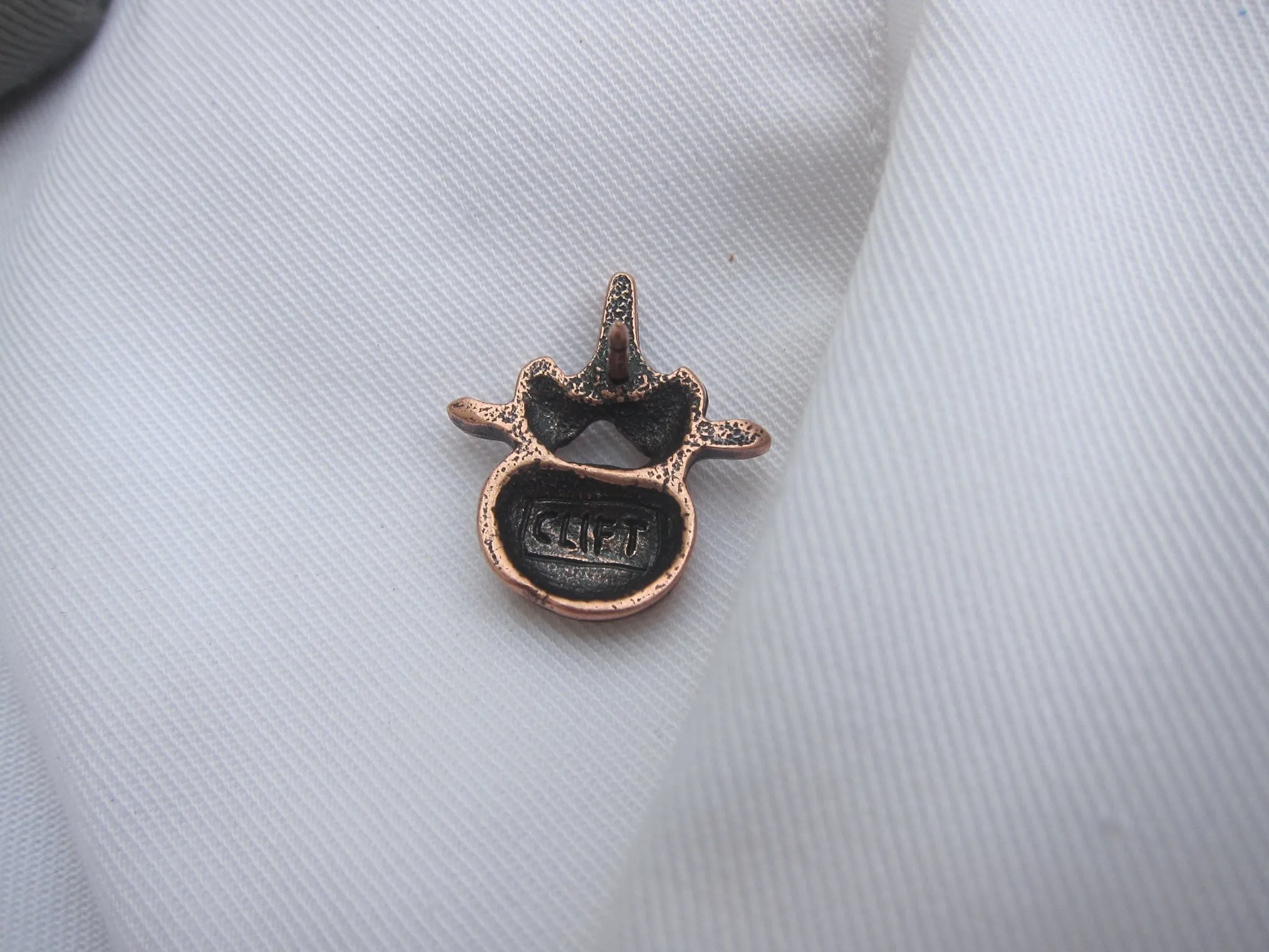 Vertebra Copper Lapel Pin