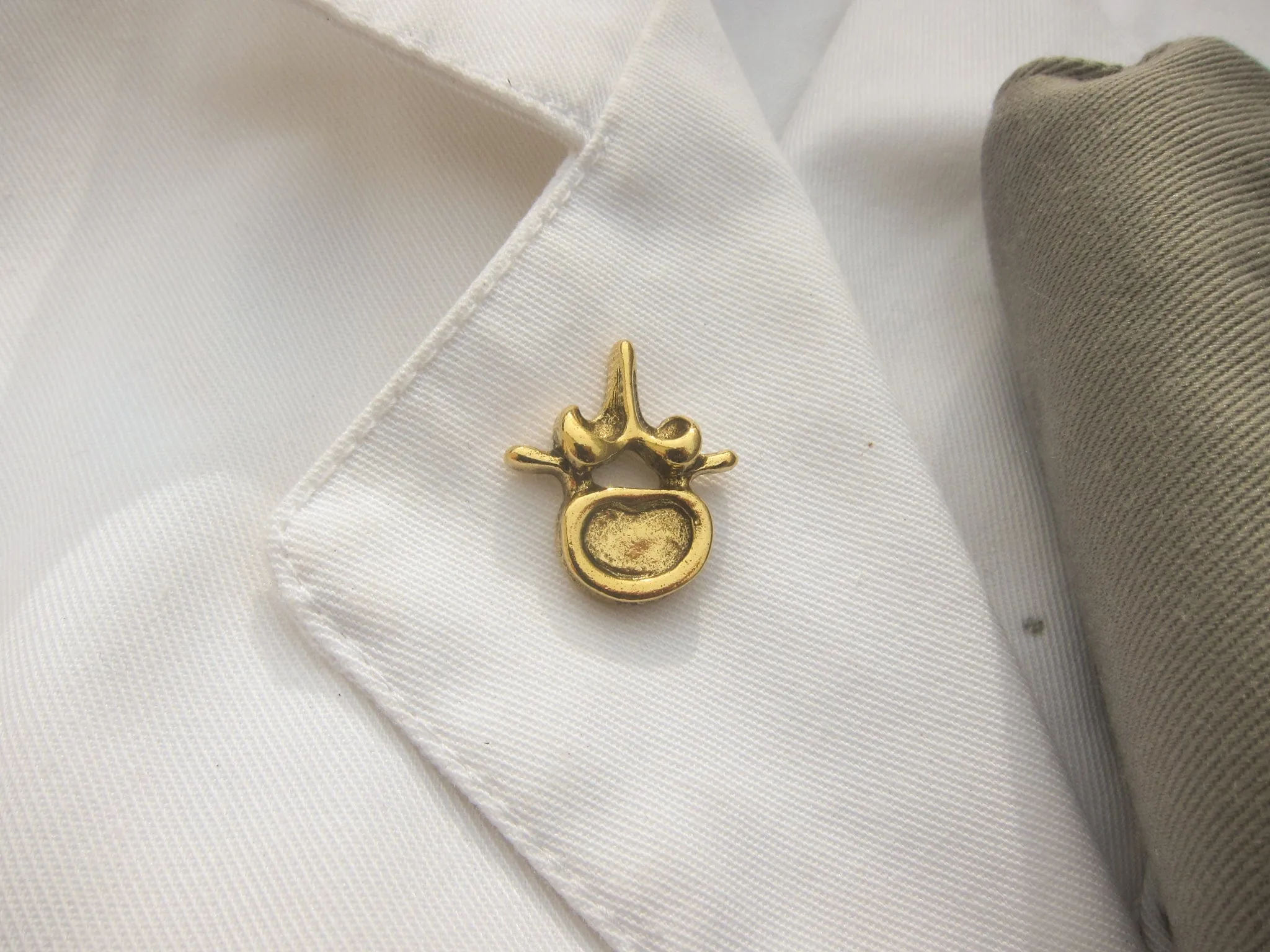 Vertebra Gold Lapel Pin