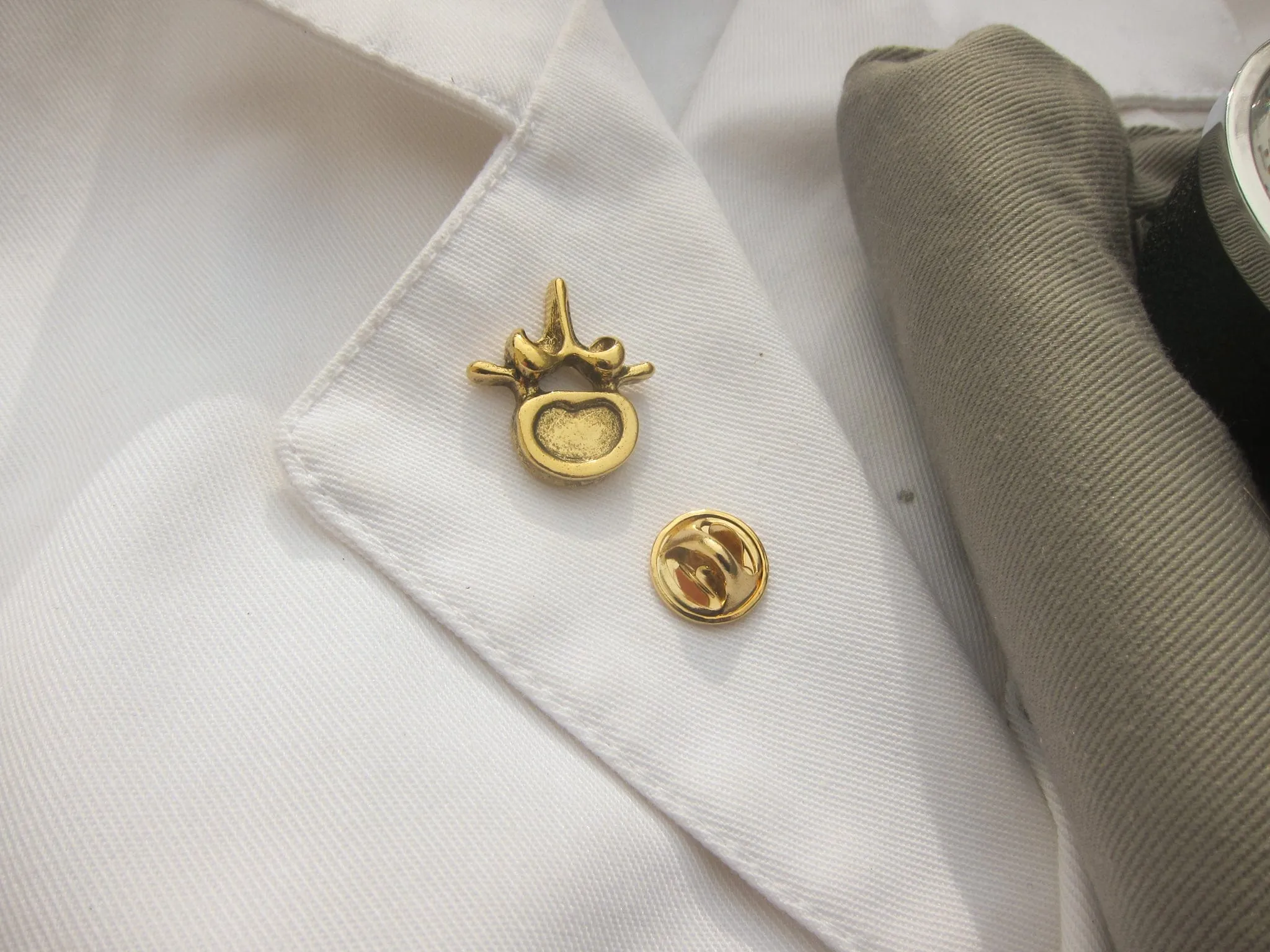 Vertebra Gold Lapel Pin