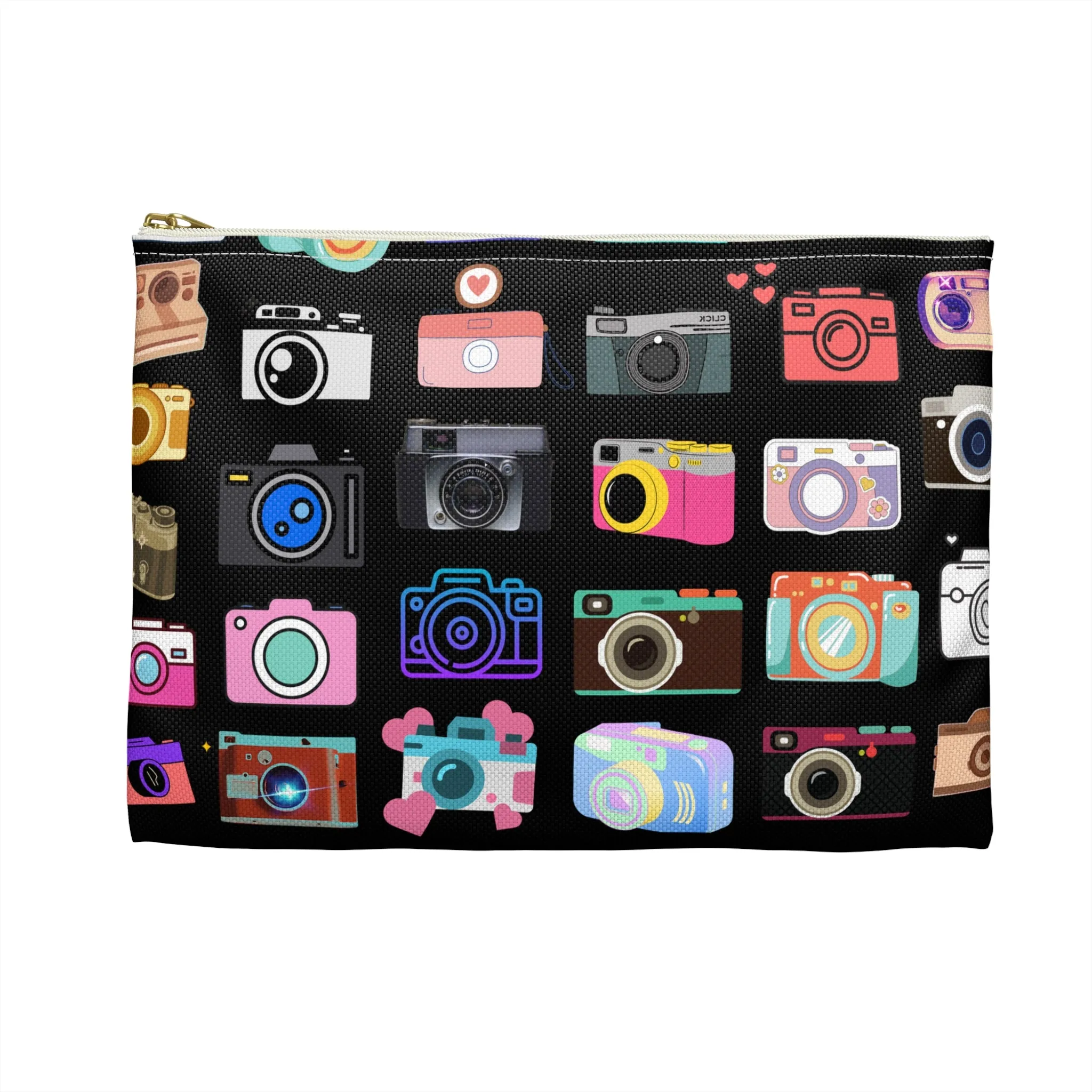 Vintage Cameras Zippered Accessory Pouch (FWS)